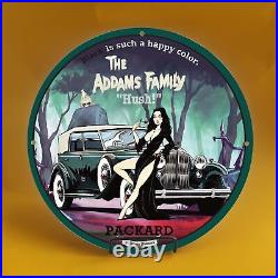 8''vintage The Addams Family Porcelain Gas Service Station Auto Pump Plate Sign