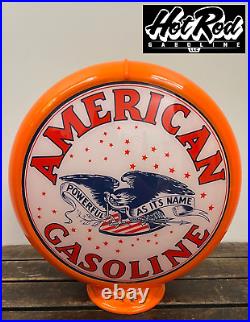 AMERICAN GASOLINE Reproduction 13.5 Gas Pump Globe (Orange Body)
