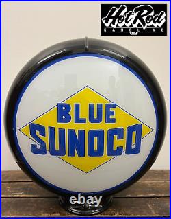BLUE SUNOCO Reproduction 13.5 Gas Pump Globe (Black Body)