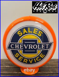 CHEVROLET SALES SERVICE Reproduction 13.5 Gas Pump Globe (Orange Body)
