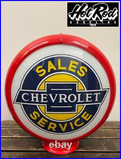 CHEVROLET SALES SERVICE Reproduction 13.5 Gas Pump Globe (Red Body)