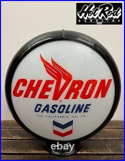 CHEVRON GASOLINE Reproduction 13.5 Gas Pump Globe (Black Body)