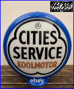 CITIES SERVICE Koolmotor Reproduction 13.5 Gas Pump Globe (Blue Body)