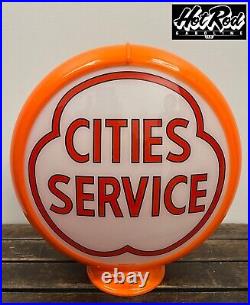 CITIES SERVICE Red Reproduction 13.5 Gas Pump Globe (Orange Body)