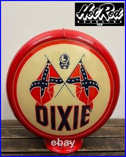 DIXIE GASOLINE Reproduction 13.5 Gas Pump Globe (Red Body)