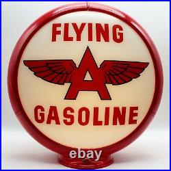 FLYING A GASOLINE White Background 13.5 Gas Pump Globe SHIPS ASSEMBLED