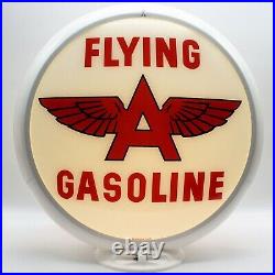 FLYING A GASOLINE White Background 13.5 Gas Pump Globe SHIPS ASSEMBLED