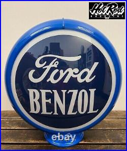 FORD BENZOL Reproduction 13.5 Gas Pump Globe (Blue Body)