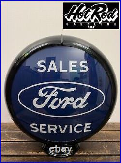 FORD SALES SERVICE Reproduction 13.5 Gas Pump Globe (Black Body)