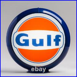 Gulf 1960's Logo 13.5 Gas Pump Globe with Dark Blue Plastic Body (G138b)