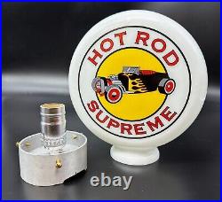 HOT ROD SUPREME 8 Milk Glass Mini Gas Pump Globe FREE SHIPPING