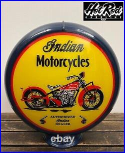 INDIAN MOTORCYCLE Reproduction 13.5 Gas Pump Globe (Dark Blue Body)