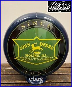 JOHN DEERE Reproduction 13.5 Gas Pump Globe (Dark Blue Body)