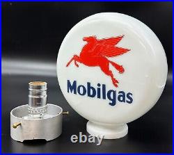 MOBILGAS 8 Milk Glass Mini Gas Pump Globe