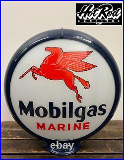 MOBIL Mobilgas Marine Reproduction 13.5 Gas Pump Globe (Dark Blue Body)