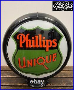 PHILLIPS UNIQUE Reproduction 13.5 Gas Pump Globe (Black Body)