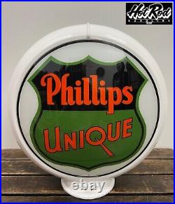 PHILLIPS UNIQUE Reproduction 13.5 Gas Pump Globe (White Body)