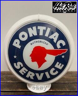 PONTIAC SERVICE Reproduction 13.5 Gas Pump Globe (White Body)