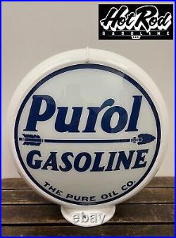 PUROL GASOLINE Reproduction 13.5 Gas Pump Globe (White Body)