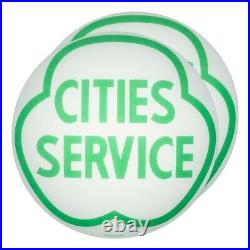 Pair of Cities Service 13.5 Gas Pump Lenses (G114)