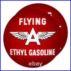 Pair of Flying A Ethyl 13.5 Gas Pump Lenses (G128)