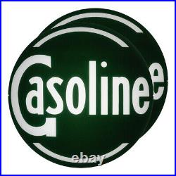 Pair of Gasoline (Green) 13.5 Gas Pump Lenses (G512)