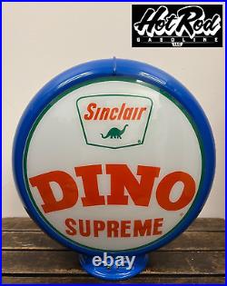 SINCLAIR DINO SUPREME Reproduction 13.5 Gas Pump Globe (Blue Body)