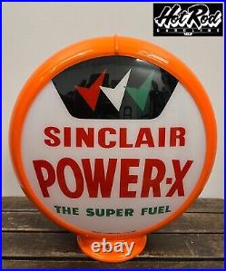 SINCLAIR POWER-X Triple Check Reproduction 13.5 Gas Pump Globe (Orange Body)