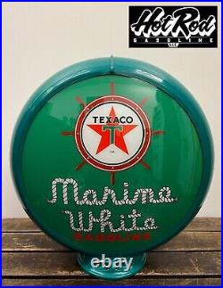 TEXACO MARINE GASOLINE Green Reproduction 13.5 Gas Pump Globe (Green Body)