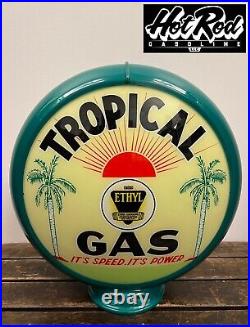TROPICAL GAS Reproduction 13.5 Gas Pump Globe (Green Body)