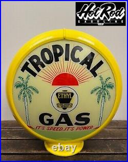 TROPICAL GAS Reproduction 13.5 Gas Pump Globe (Yellow Body)
