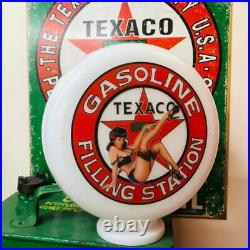Texaco Filling Station Mini Gas Pump Globe Alloy Base LED Desk Lamp UK EU US