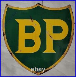 Vintage British Petroleum Motors Porcelain Gasoline Bp Service Pump Gas Sign