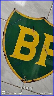 Vintage British Petroleum Motors Porcelain Gasoline Bp Service Pump Gas Sign