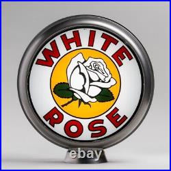 White Rose Flower 13.5 Lenses in Unpainted Steel Body (G204) FREE US SHIPPING